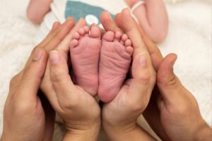 Newborn resting comfortably during the first 48 hours after circumcision